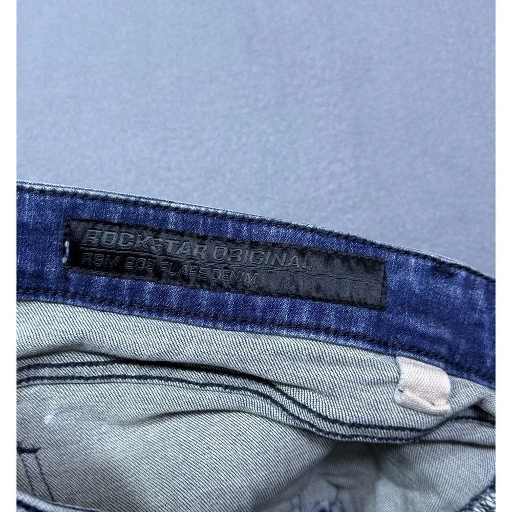 Rockstar Original Jeans Mens 36x34 RSM 205 Flare Distressed Stretch Stacked USA
